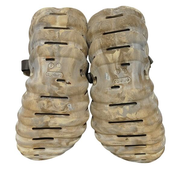 Crocs Echo Marbled Clogs Brown Cream Slingback Waterproof Shoes Womens US 7 - Picture 5 of 6